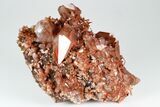 Calcite Crystal Cluster with Hematite Inclusions - Fluorescent! #185703-1
